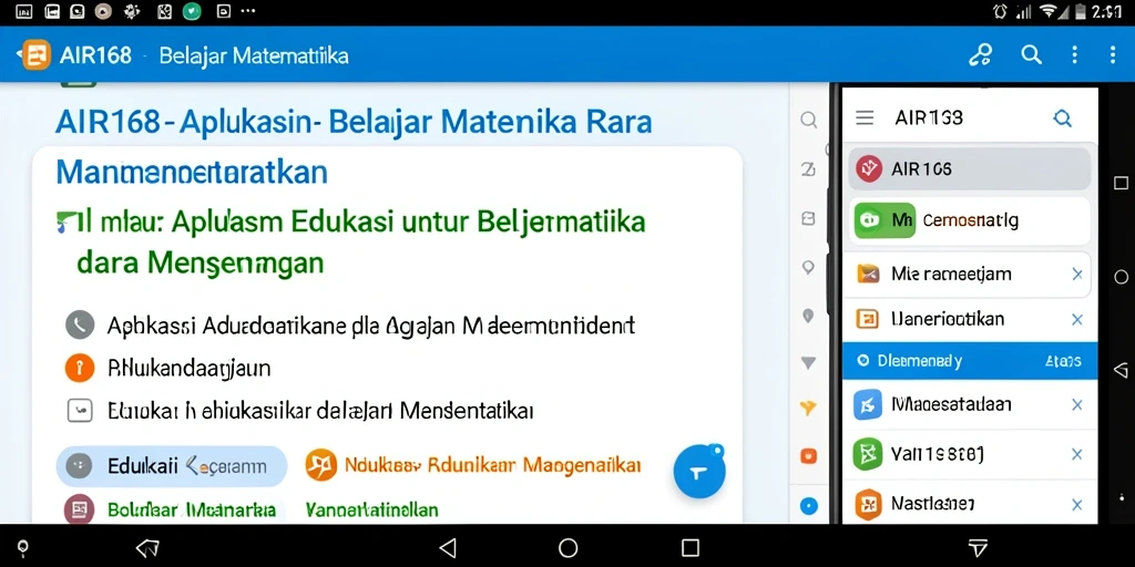 Tampilan antarmuka AIR168 yang interaktif untuk belajar matematika.