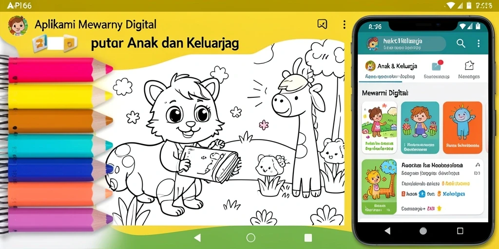 Tampilan antarmuka menarik dari API66 untuk mewarnai digital.