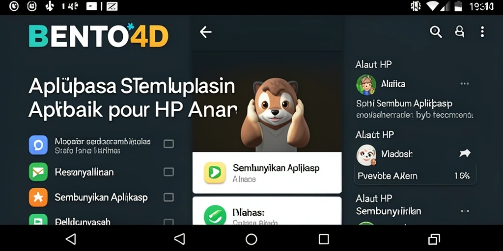 Antarmuka BENTO4D menampilkan opsi penyembunyian aplikasi yang intuitif dan mudah digunakan.