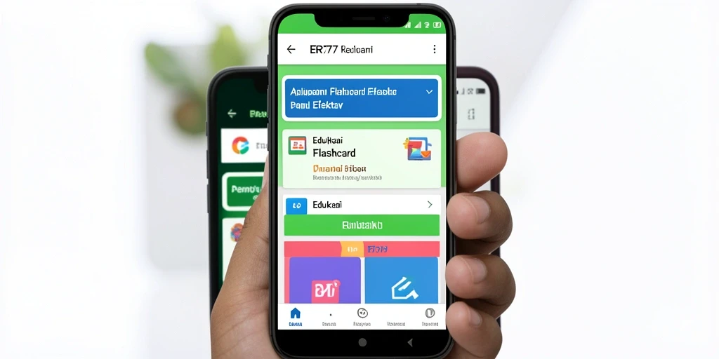 Tampilan antarmuka aplikasi Flashcard ER777 yang menarik dan interaktif.