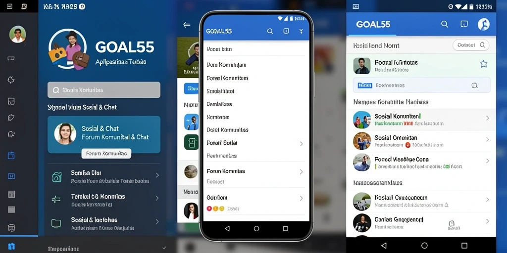 Tampilan antarmuka GOAL55 yang ramah pengguna dengan fitur forum komunitas.