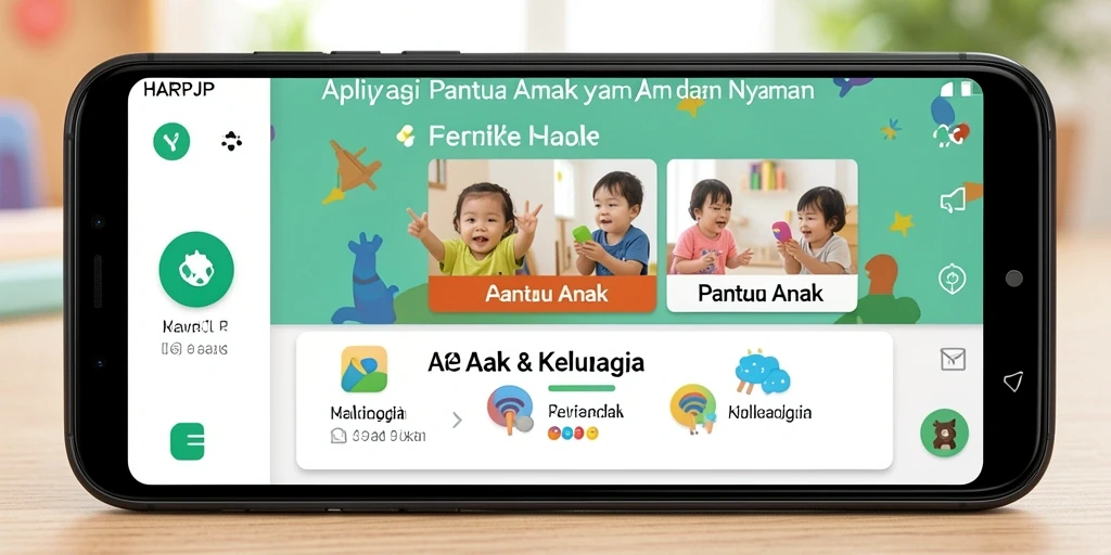 Antarmuka aplikasi HARAPJP yang intuitif untuk memantau anak.