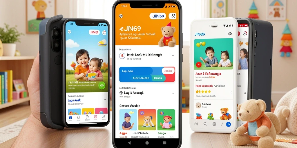 Tampilan antarmuka JIN69 yang ceria dan intuitif untuk anak-anak.
