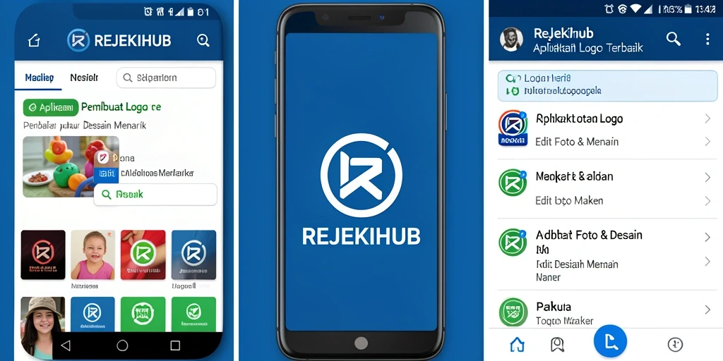 Antarmuka pengguna REJEKIHUB yang menarik untuk desain logo.