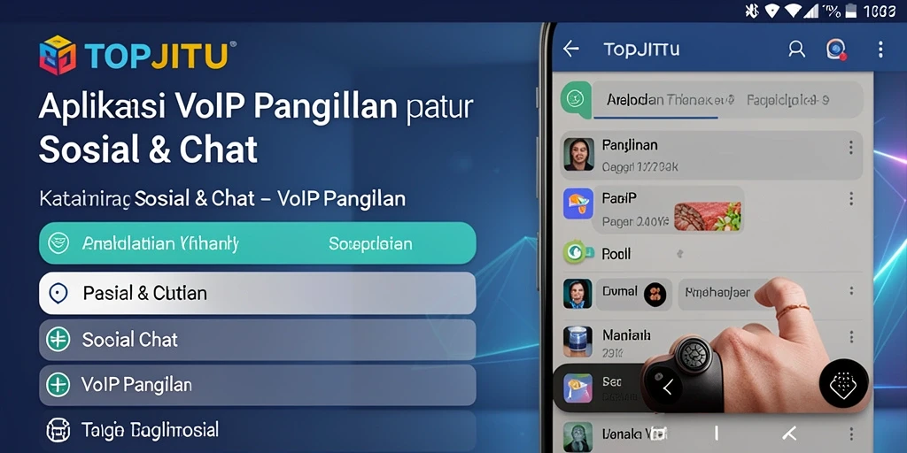 Tampilan antarmuka pengguna TOPJITU saat melakukan panggilan VoIP.