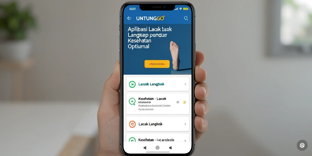 Tampilan antarmuka aplikasi UNTUNGGO saat melacak langkah.